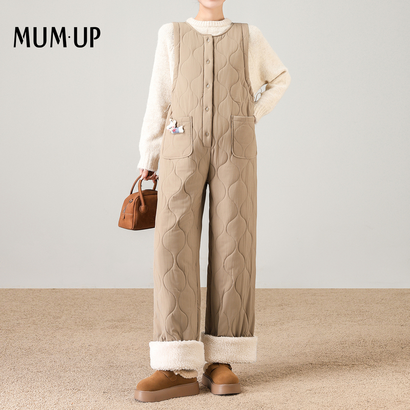 [New Product] Maternity Overalls Imitation down Cotton Autumn and Winter New Style Warm Jumpsuit Versatile Age-Reducing Maternity Pants
