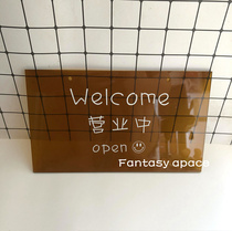 Business acrylic high-end creative listing hanging door time phone number logo brand personality customization