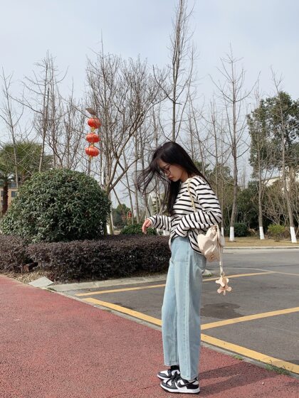 小小家 小个子定制3个长度的春夏薄款软牛仔裤窄版直筒阔腿裤xxs