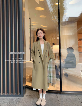 Cotton wool double-sided wool mid-length style makes you look taller and slimmer