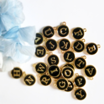 (Xiao Lijia) Dreamnet DIY accessories material bracelet pendant accessories double-sided English letters listed Black