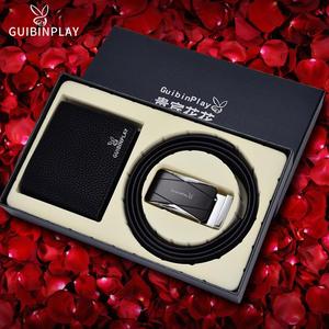 花花贵宾男士真皮皮带