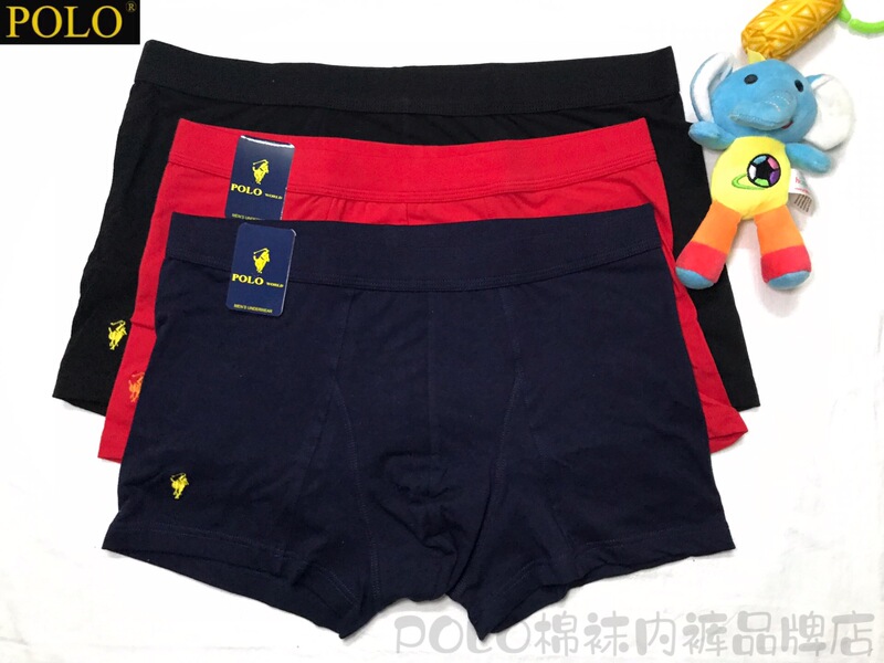 Polo Men's Underwear Pure Cotton Boxer Briefs Youth Style Mid-Waist Personalized Men's Underwear Free Shipping