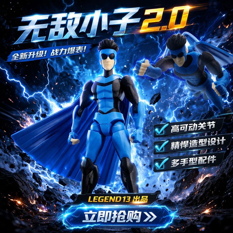 2.0 Mark Universe Articulated Action Figure Invincible Young Hero Model 3D Printed Regent King Blood Masked Figurine