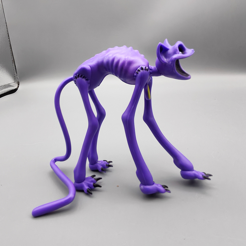 Poppy Playtime Season 3 Boss Long-Legged Lying down Sleeping Cat Plush Figure Smiling Scary Animal Model