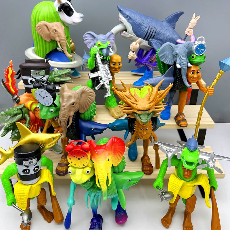 New Foreign Shanhaijing Complete Set of Five Emperors Fusion Monster Figurines Model Children's Gift with Movable Joints