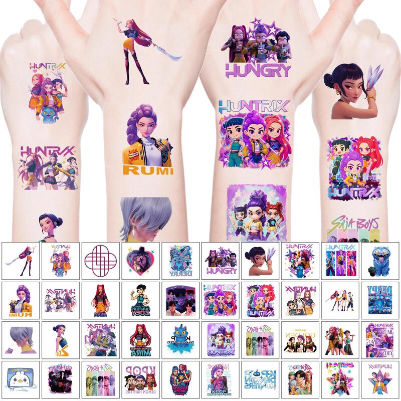 100 Temporary Tattoo Stickers of the Demon Slayer Girl Group, Cartoon Zoe Mila K-Pop Anime Devil Boy Group, Water Transfer Stickers