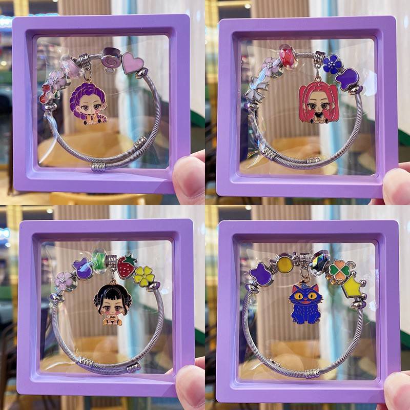 Kpop Hunter Girl Group Bracelet Rumi Zoe Mila Cartoon Anime Bracelet Bangle Anime Peripheral Children's Gift Kpop Hunter Girl Group Bracelet Rumi Zoe Mila Cartoon Anime Bracelet Bangle Anime Peripheral Children's Gift