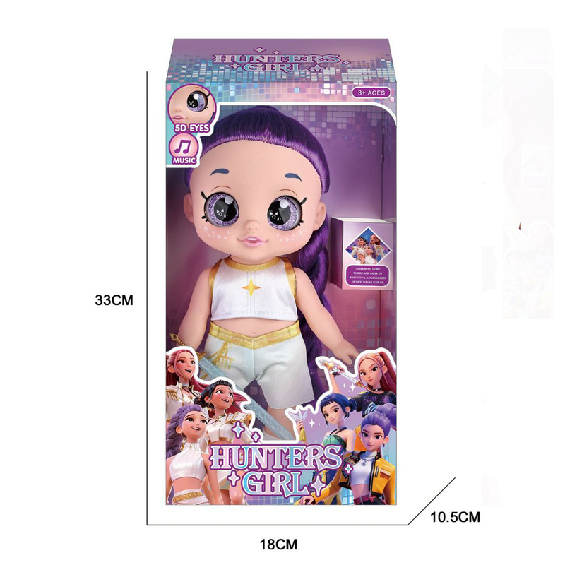 Kpop Demon Hunters Young Rumi Figure 5D Eyes High-Replication Vinyl Doll