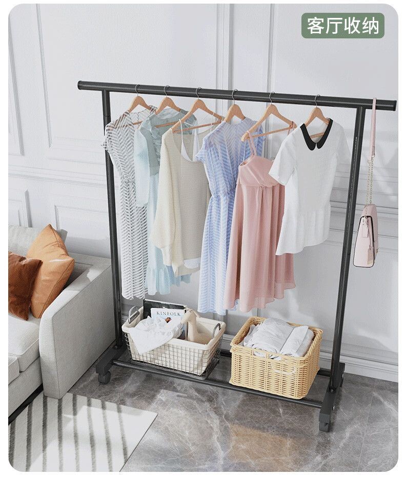 Клипса стойки 学生宿舍用落地衣架晾衣架外套折叠阳台晒衣服家用置地卧室晾衣杆