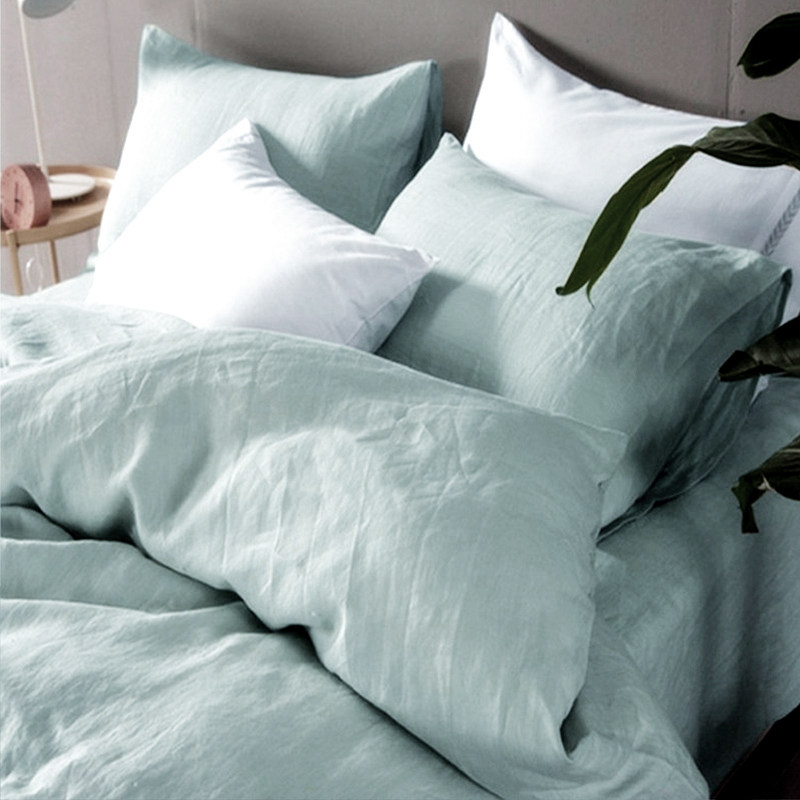 Pure linen quilt cover single set washed linen fabric single Double 1 8x2 0 meters quilt cover 220x240 customization