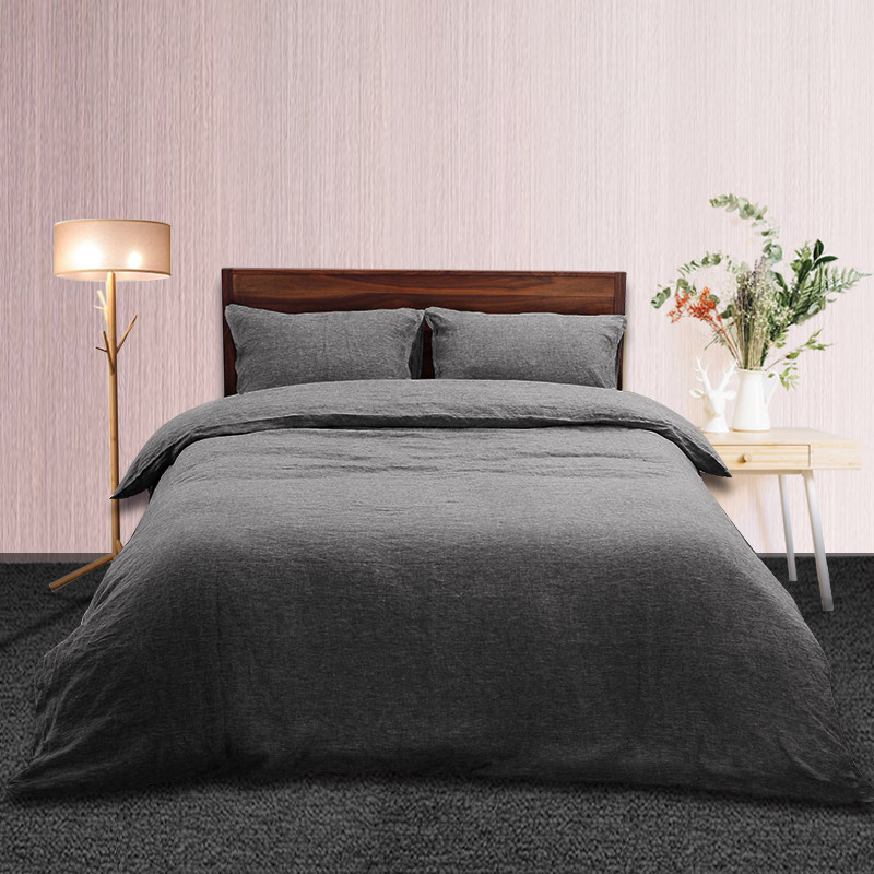 Pure linen four-piece bedding Double European bed Single bed Li-style bedding Simple home textile export customization
