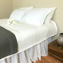 Fine French linen bedding double pleated pleated quilt cover pillowcase three-piece wash skin-friendly custom piece set