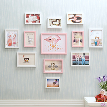 Jingyu 12 frame heart-shaped photo wall Photo frame wall hanging combination photo wall Modern simple home bedroom photo frame wall