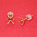 Серьги, бриллиантовая инкрустация камня, золото 18 карат, 7mm, золото 750 пробы