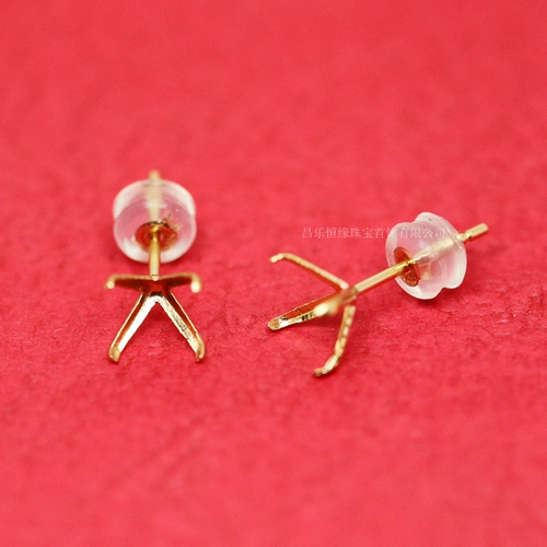 Серьги, бриллиантовая инкрустация камня, золото 18 карат, 7mm, золото 750 пробы
