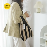 Плетеная портативная вместительная и большая сумка подмышку, демисезонная сумка через плечо, японские и корейские