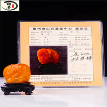Fujian Fuzhou Shoushan Fields Yellow Frozen Red Fields Pendulum Pieces Landscape Master with authoritative appraisal certificate Lao Tian Huang Chicken blood