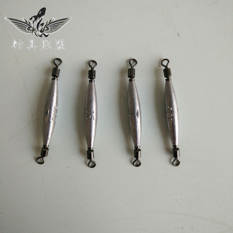 Eight-word ring lead pendant integrated fast lead double turning ring pendant drop olive shaped sea pole road subraft fishing lead pendant