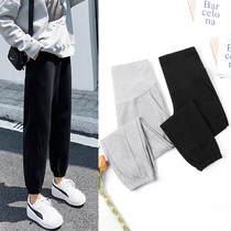 Pregnant women casual sports pants Spring and Autumn wear wild fashion loose nine-point belly pants autumn large size pregnant women pants
