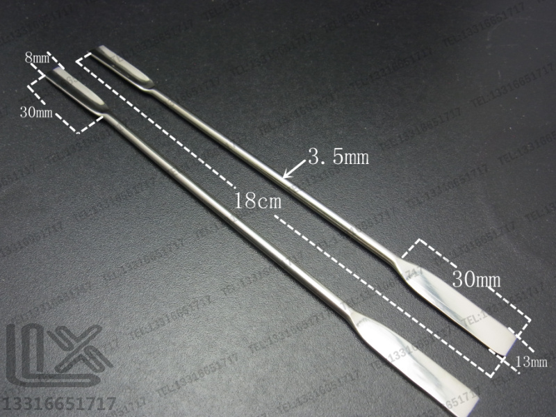 18cm long stainless steel medicine spoon medicine spoon sampling trace medicine spoon head flat a U slot groove size