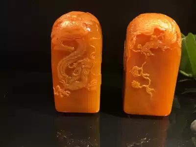 Fujian Shoushan Tianhuang frozen stone dragon and phoenix accompanying the chapter with the government authority appraisal certificate like to customize