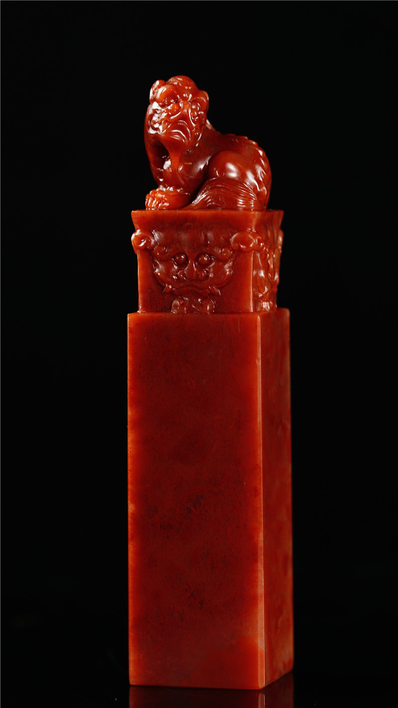 Shoushan stone seal hibiscus stone handlebar piece field yellow pendulum piece pendant Lao stone seal stone seal material seal engraving practice chapter