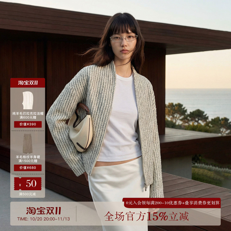 Common Value「Zen Pāra」Oriental Zen Striped Short Jacket Slim Fit Stand Collar Spring Jacket