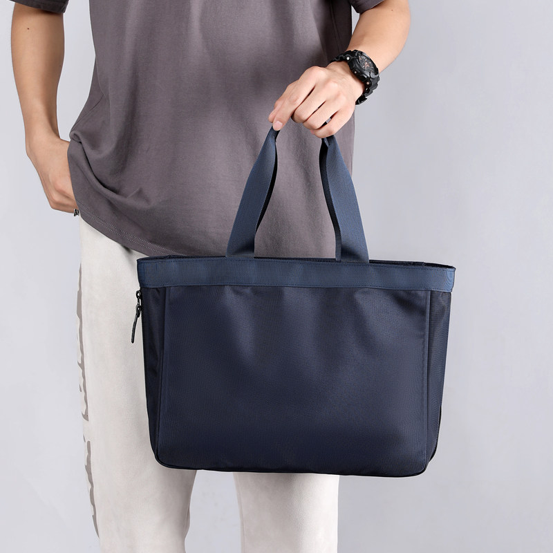 Korea Original Cloth Bag Waterproof Oxford Cloth Men's Hand Briefcase Business Documents 14 Computer Bag Minimalist Bag-Taobao