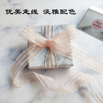 High-quality white thread snow yarn with flowers ribbons handmade diy hair accessories bow material decorative ribbons
