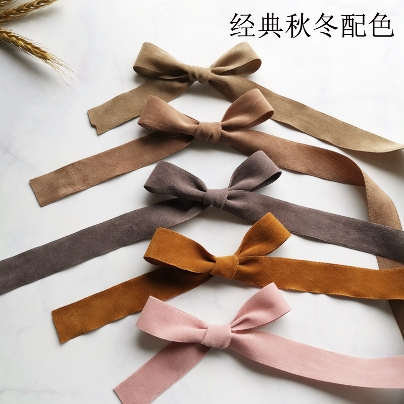 25MM double-sided suede ribbon autumn and winter thick shoes hat belt diy bow handmade hairpin material