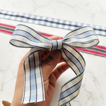 College style sub-ribbon encryption stripe design JK with bow material shoes and hats decoration clothing accessories