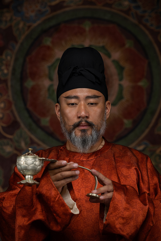 [Shanya] Clothing Restored Han Dynasty Tang Round Neck Robe Silk Missing Crotch Robe - Shanyun Tengtao·Shei