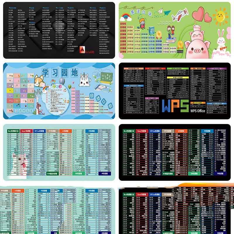 (Shortcut mouse pad) Environmentally friendly printing, oversized and odorless, from office novice to master