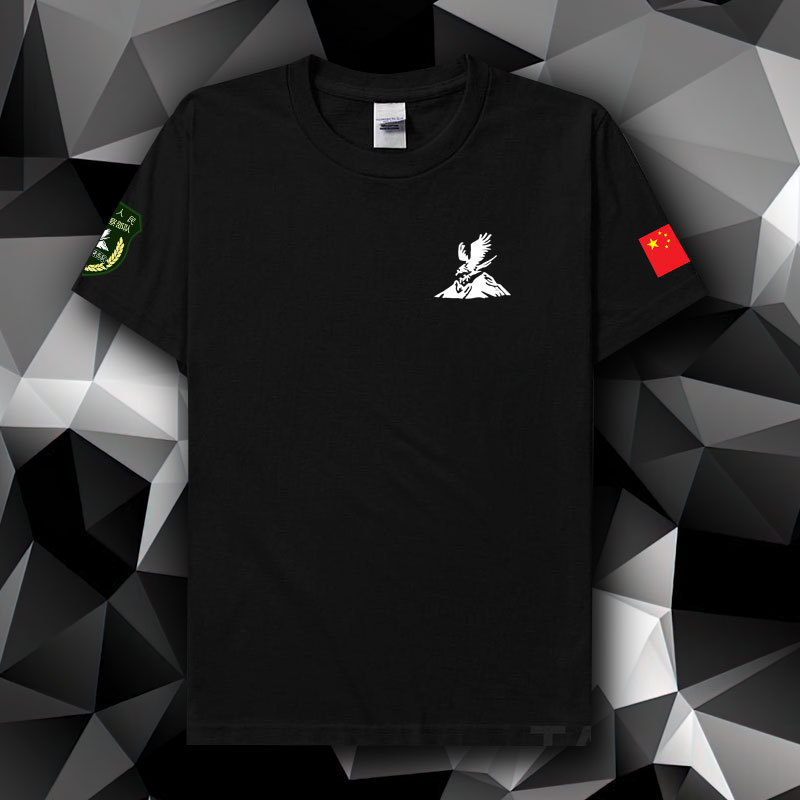 Mountain Eagle Printed Short-Sleeve T-Shirt for Men, New Chinese-Style Military Style, Special Forces Top, Assault Team Comrade Clothing, Trendy