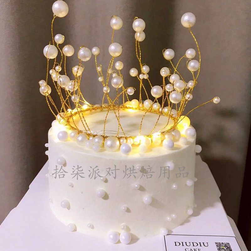 Vương miện nhỏ Trang trí bánh trang trí cột pha lê Baroque Handmade Crown Crown Châu Âu và Mỹ Nữ hoàng Fan Phụ kiện tóc đẹp - Phụ kiện tóc băng đô nữ