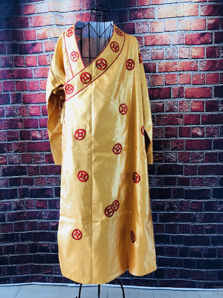 Export spot sophomore uncle jumping children's performance gown money Bo clothes god gown hat boots one size loose