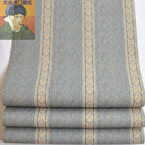 North American imported pure paper wallpaper Study entrance background wall American retro blue stripe wallpaper special stock