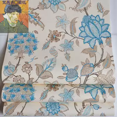 American imported paper wallpaper American Bohemia idyllic flower and bird bedroom living room TV wall clearance wallpaper
