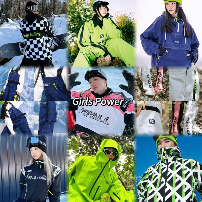Kfall Ski Clothing Set Clearance Sale Single and Double Board Waterproof and Windproof Same Style for Men and Women