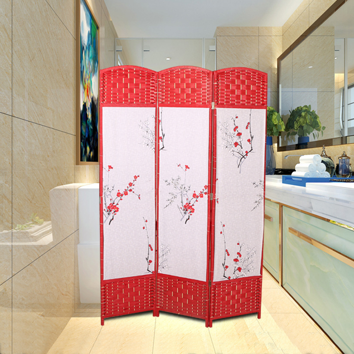 Diện tích hạn chế dệt mây mây vải màn hình phòng khách vách ngăn đơn giản gỗ rắn màn hình gấp di động phù hợp phòng - Màn hình / Cửa sổ vach ngan phong
