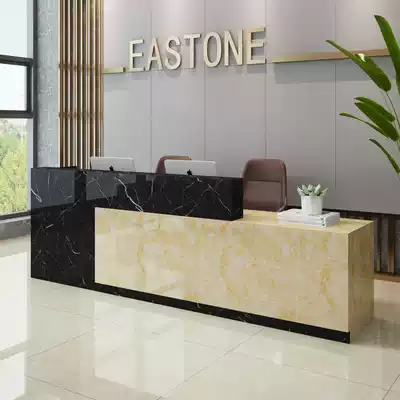 New front desk, reception desk, simple cash register counter, welcome information desk, company bar, imitation marble paint front desk table