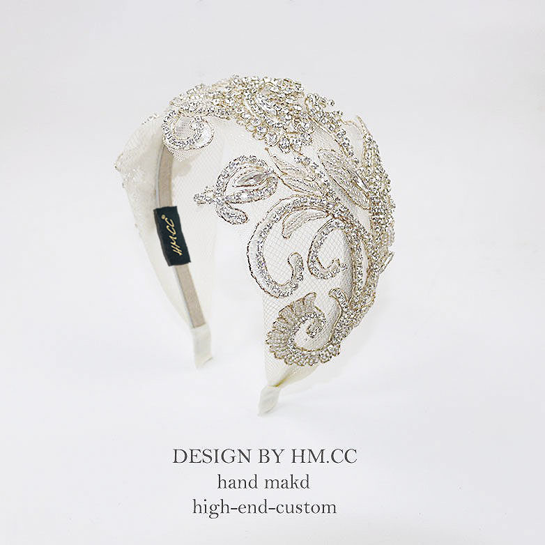 Hm.Cc French Romantic Style Headband, Super Fairy-Like and Exquisite Crystal Beaded Flower Headband, Hair Accessory, Art Photo Hm.Cc French Romantic Style Headband, Super Fairy-Like and Exquisite Crystal Beaded Flower Headband, Hair Accessory, Art Photo