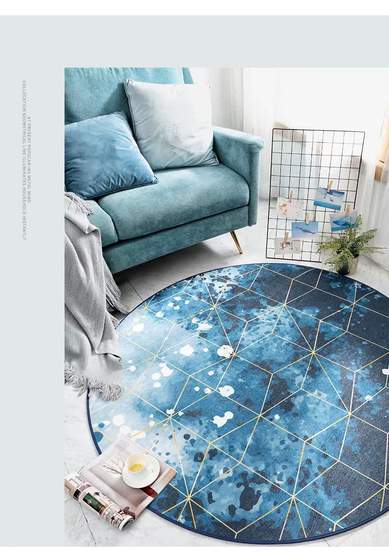 Ins Bắc Âu hiện đại đa chức năng thảm không lông tròn Home phòng khách bàn cà phê đệm máy tính ghế giỏ thảm - Thảm thảm bếp