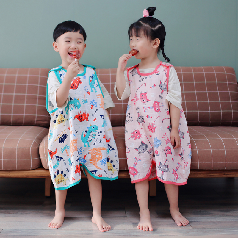 Home West Bay Baby Sleeping Bag Summer Slim pure cotton cotton cloth vest type waistcoat armless air-conditioned room Children's anti-kick is