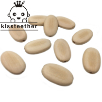 DIY handmade ornament accessories material 34 * 20mm wood color large flat bead motoid bead loose bead