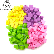 Silicone 15mm heart-shaped love beads baby molars beads diy necklace nipple chain bracelet accessories