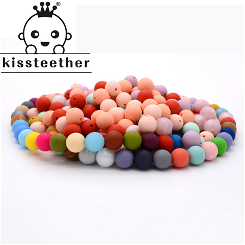 DIY hand string necklace accessories material new 12mm silicone beads baby pacifier chain bite stick 