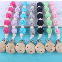 Foreign trade new pacifier chain baby products wooden anti-drop chain baby auxiliary guar anti-drop chain direct sales