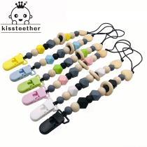 Amazon AliExpress foreign trade pacifier anti-drop chain silicone beads pacifier clip pacifier chain